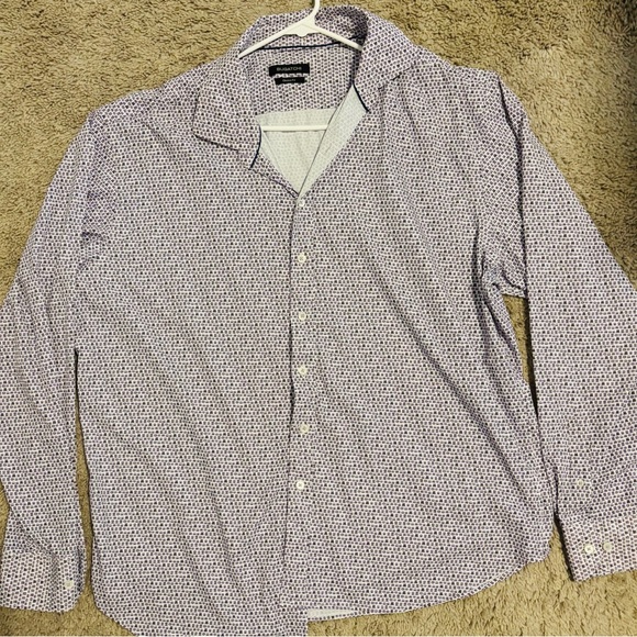 Bugatchi Men's Lavender Geometric Button Down Shirt - Picture 1 of 3